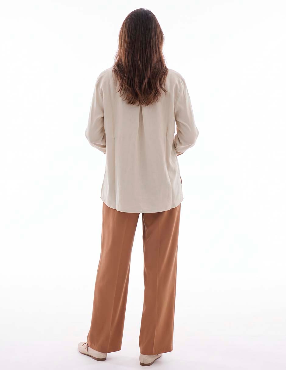 Blusa camisera manga larga para mujer 4