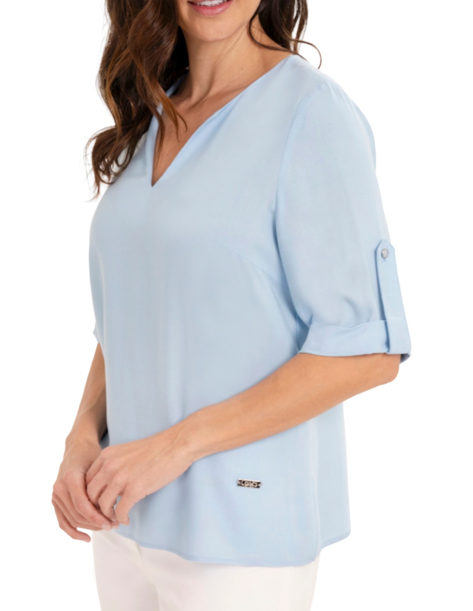 Blusa manga corta para mujer 4