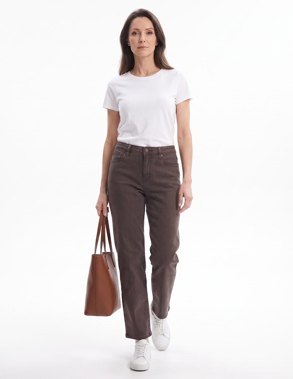 Jeans regular corte cintura para mujer 3