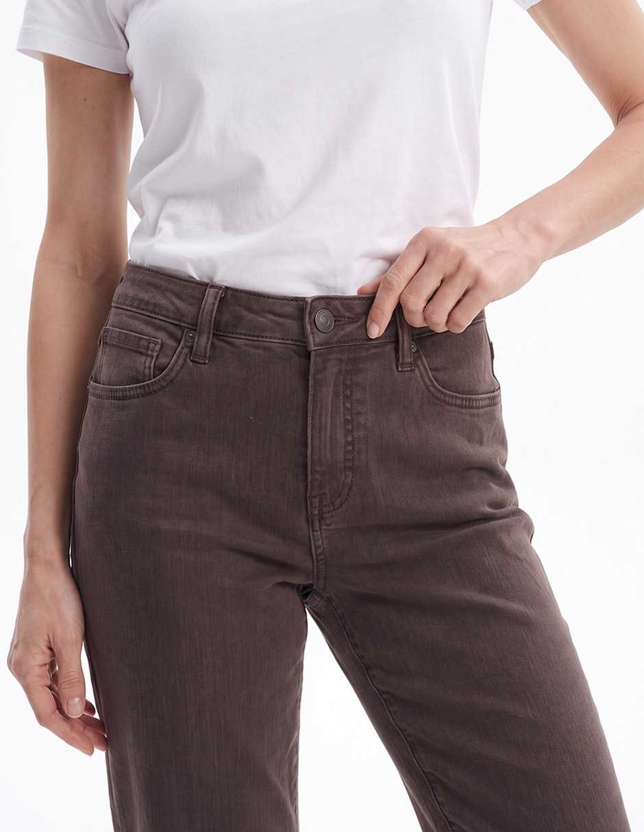 Jeans regular corte cintura para mujer 2