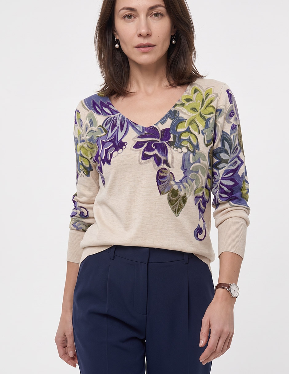 Suéter cuello V para mujer Suéter cuello V para mujer