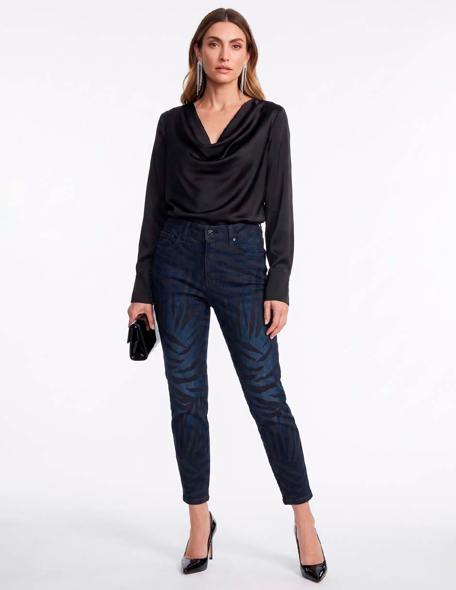 Jeans skinny corte cintura para mujer Jeans skinny corte cintura para mujer