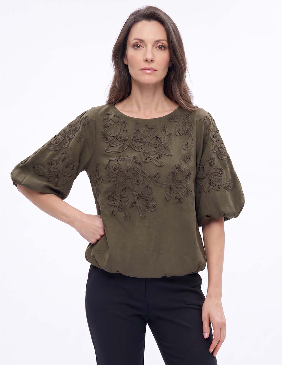 Blusa manga al codo para mujer