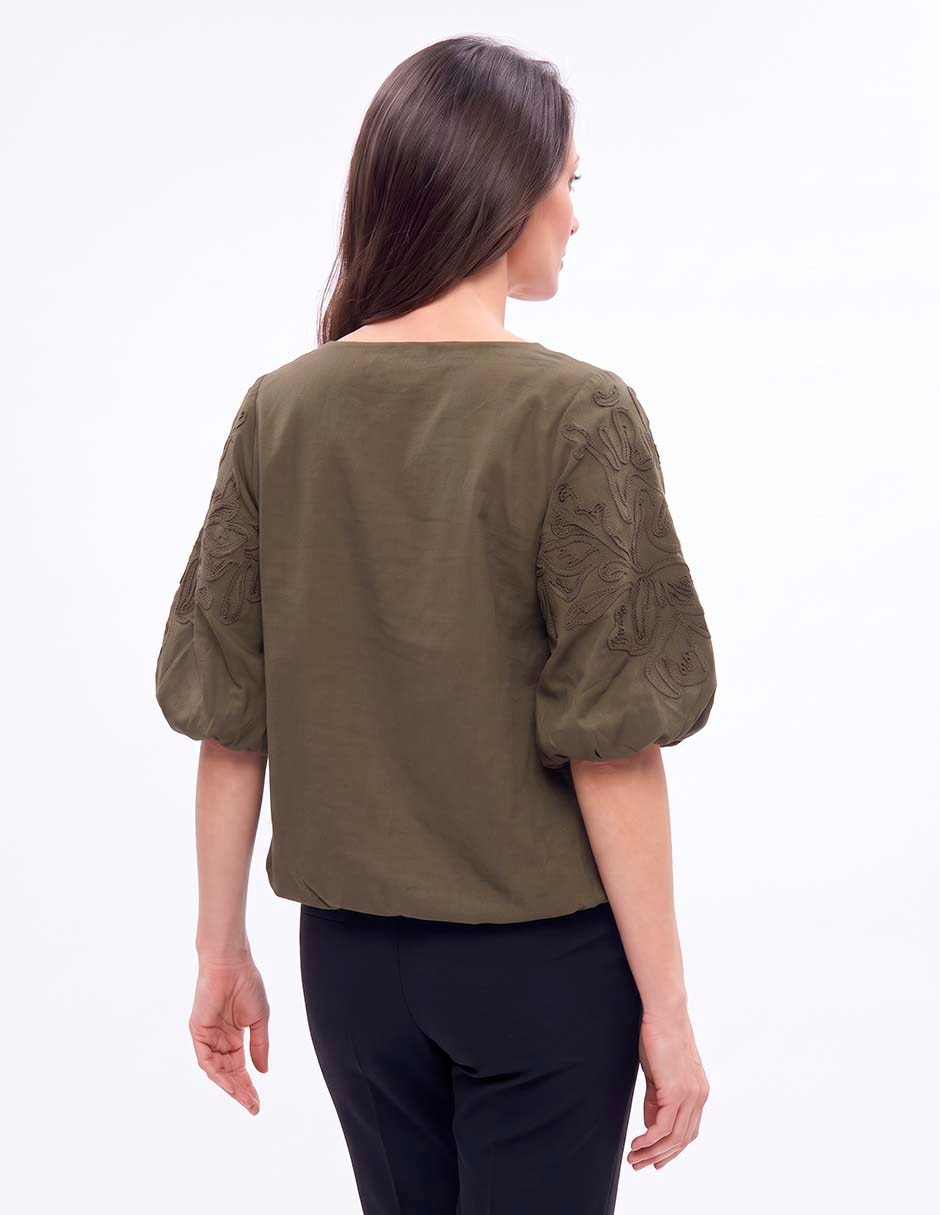 Blusa manga al codo para mujer 3
