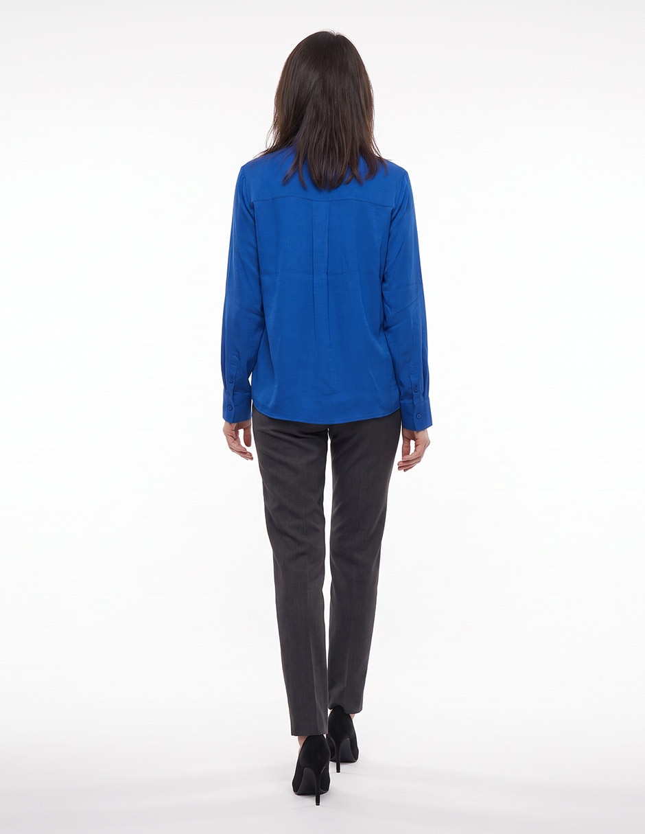Blusa camisera manga larga para mujer 4