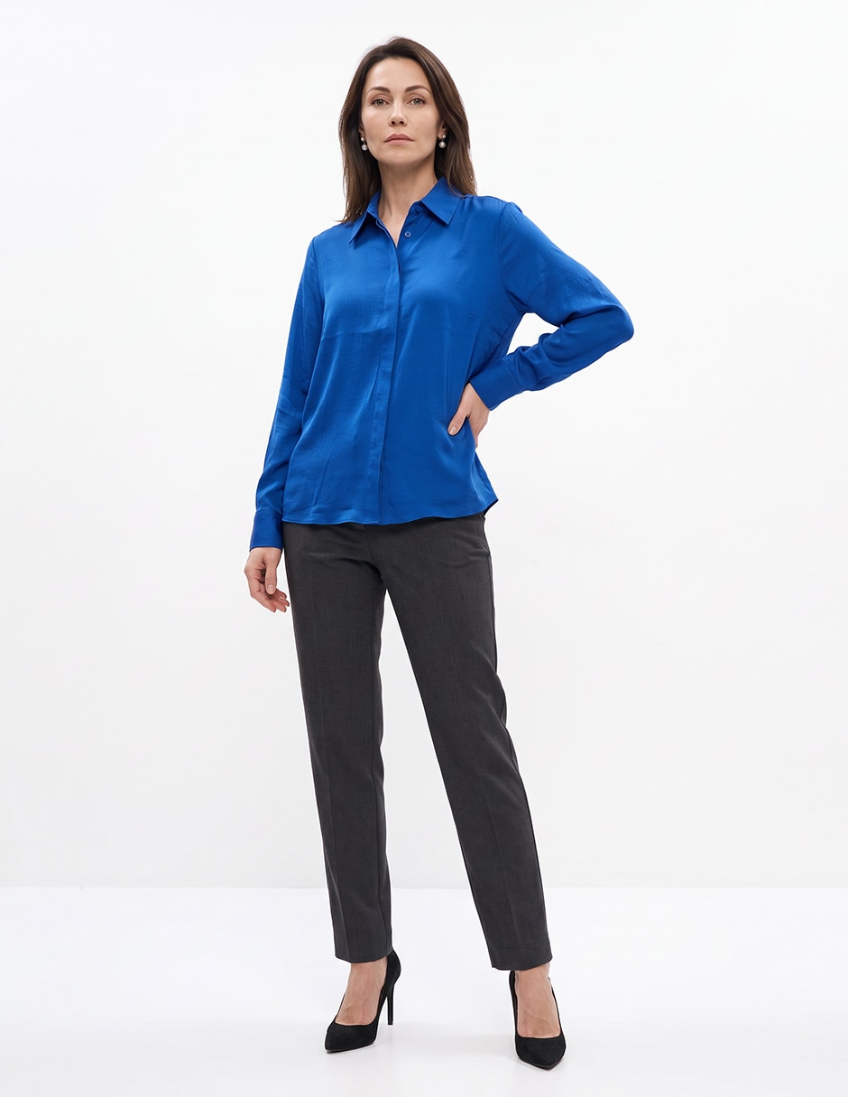 Blusa camisera manga larga para mujer 3
