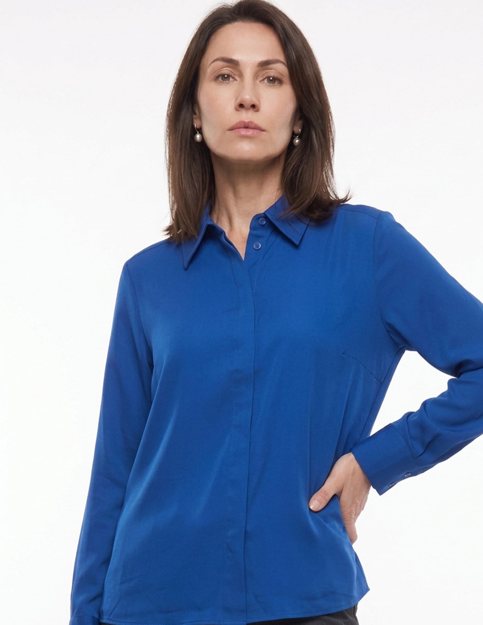 Blusa camisera manga larga para mujer 2