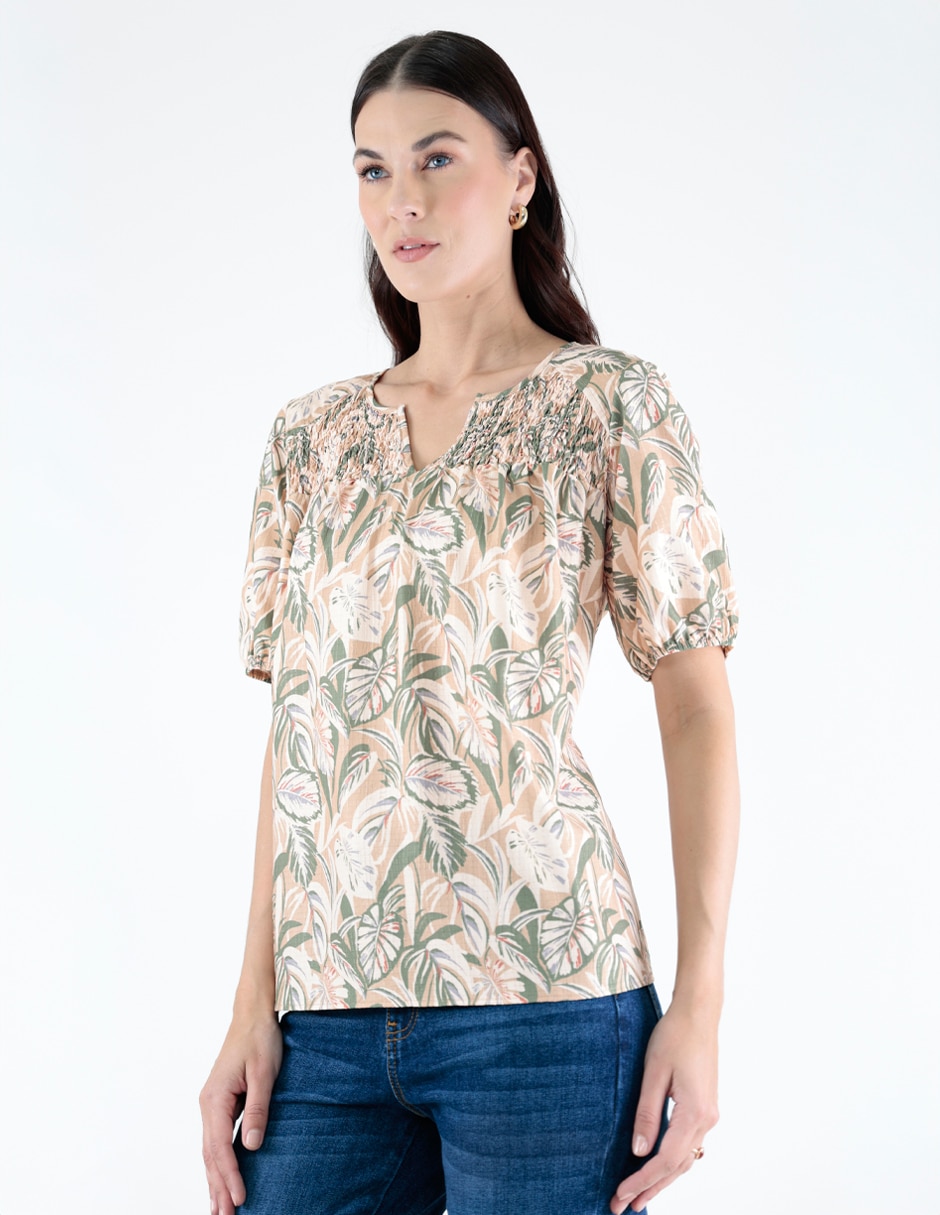 Blusa manga corta para mujer