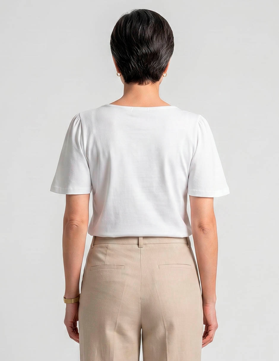 Playera manga corta loren's cuello redondo para mujer 2