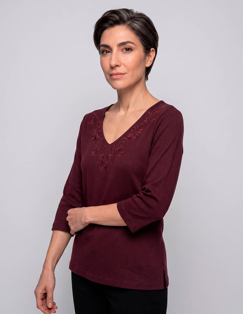 Playera manga 3/4 para mujer Playera manga 3/4 para mujer
