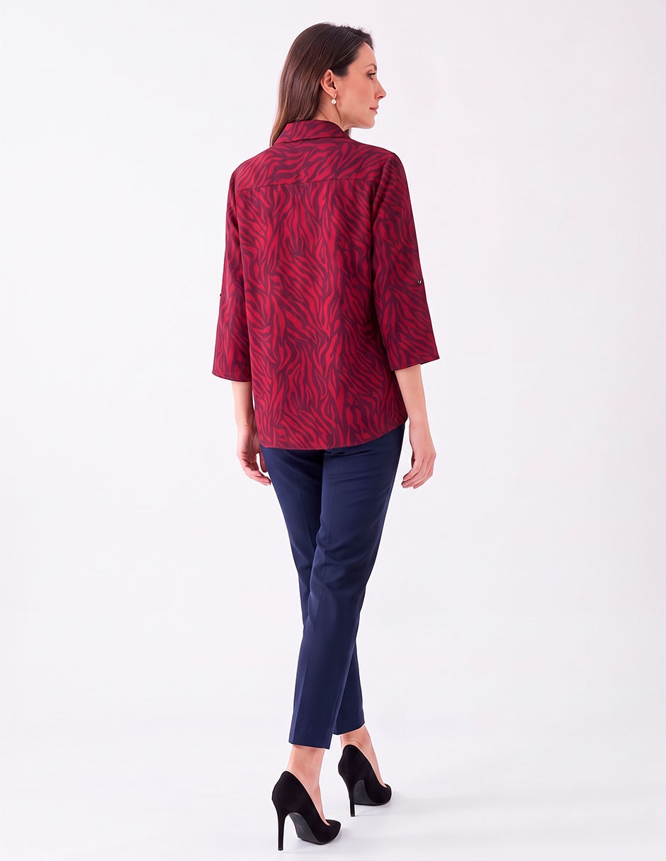 Blusa camisera manga 3/4 para mujer 4