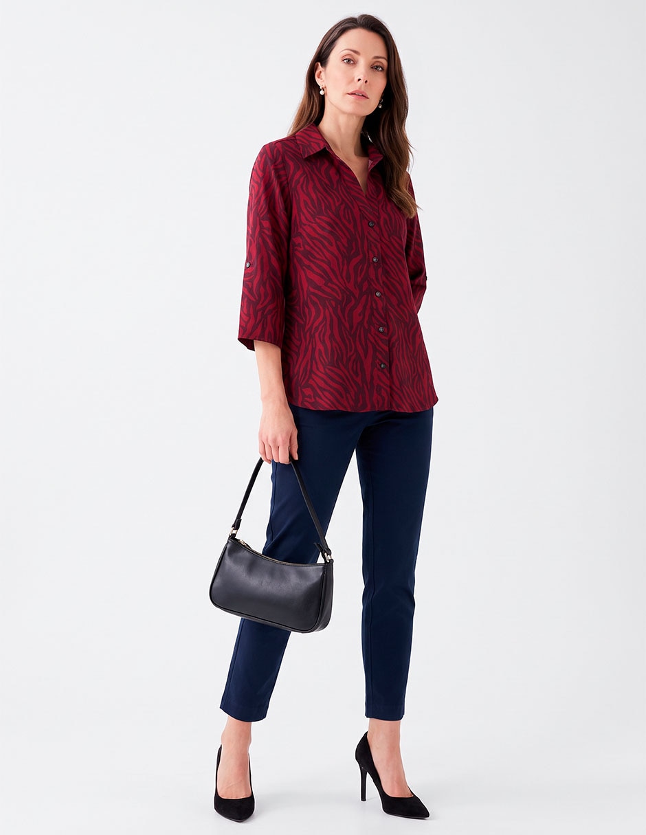 Blusa camisera manga 3/4 para mujer 3