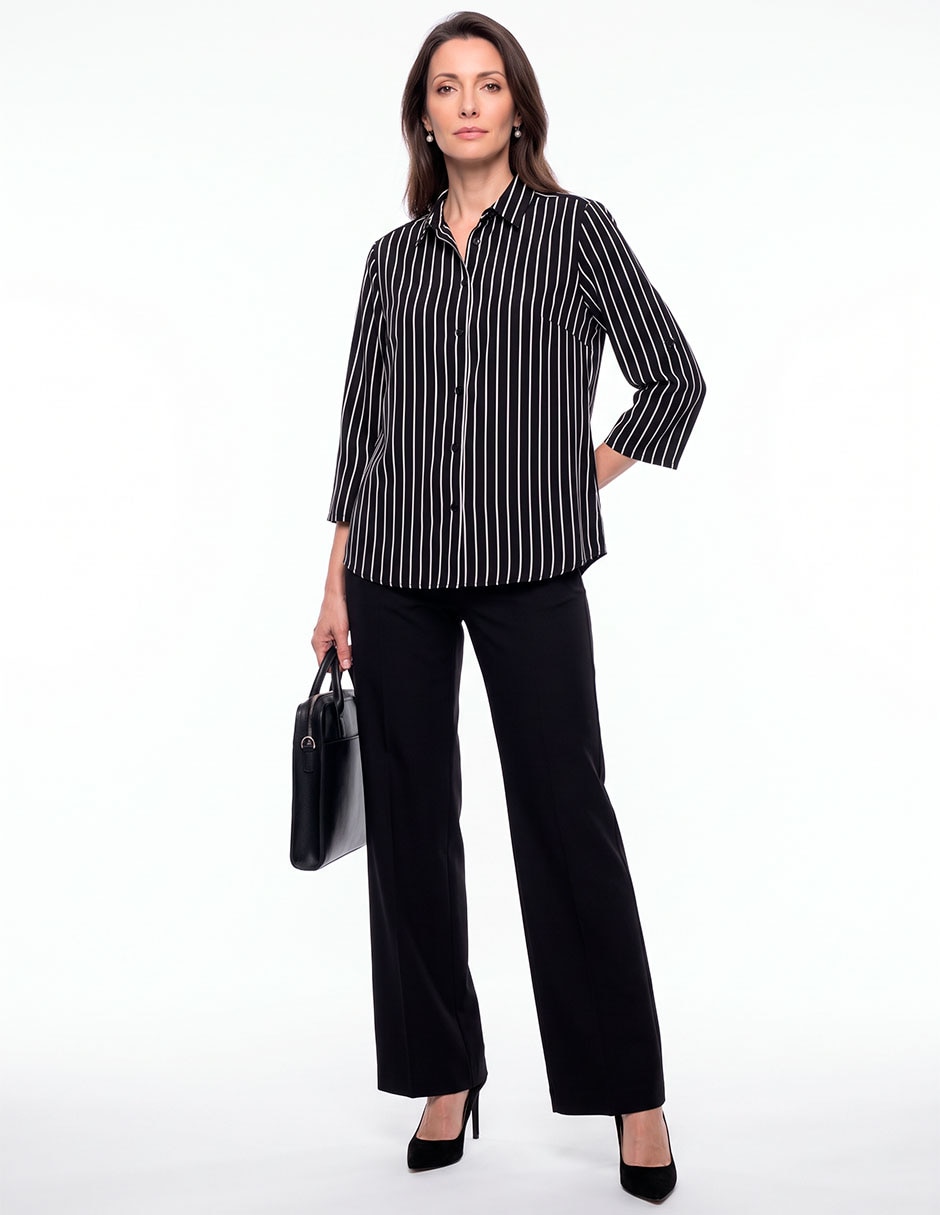 Blusa camisera manga 3/4 para mujer 3