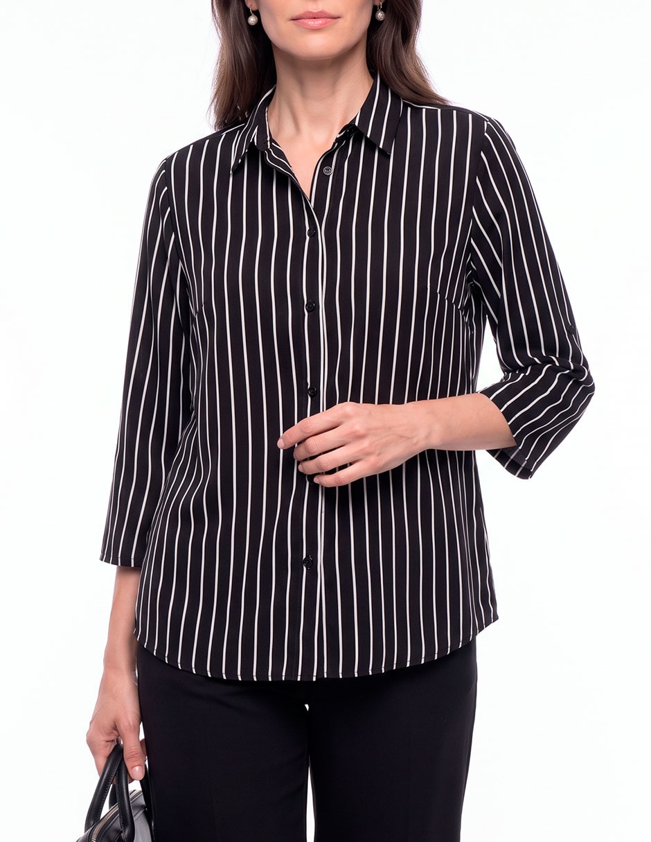 Blusa camisera manga 3/4 para mujer 2