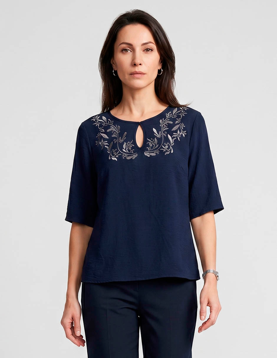 Blusa loren's manga al codo para mujer