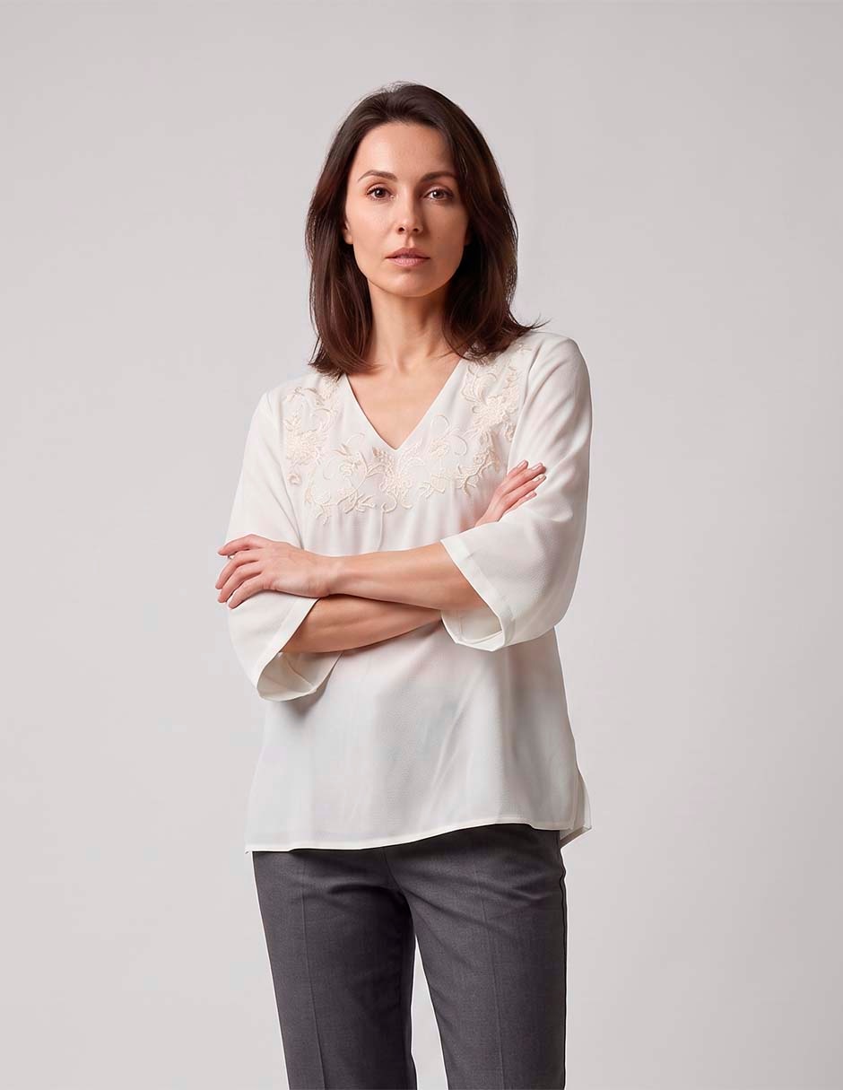 Blusa loren's manga 3/4 para mujer Blusa loren's manga 3/4 para mujer