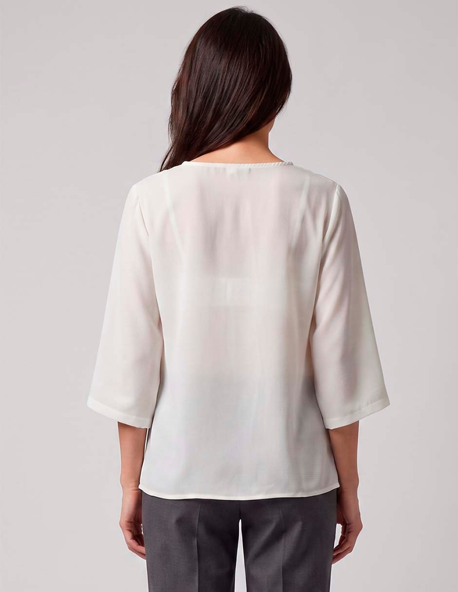 Blusa loren's manga 3/4 para mujer 4
