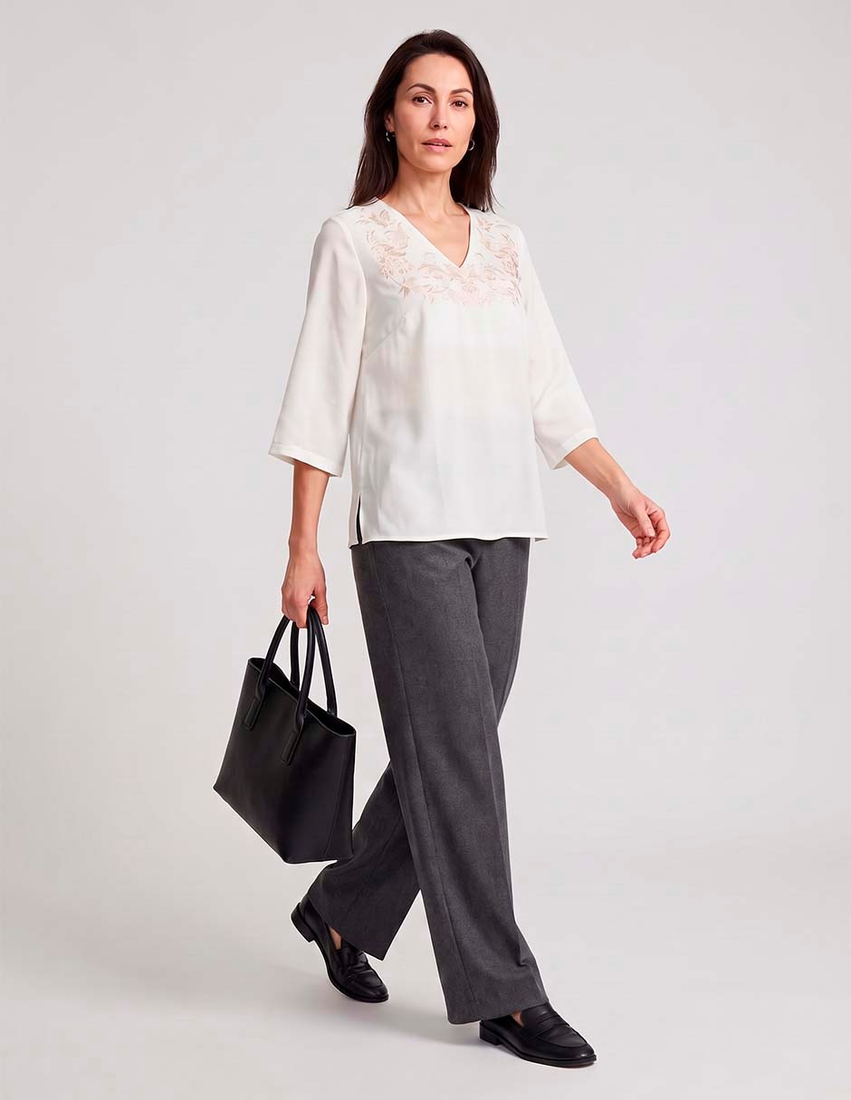 Blusa loren's manga 3/4 para mujer 3