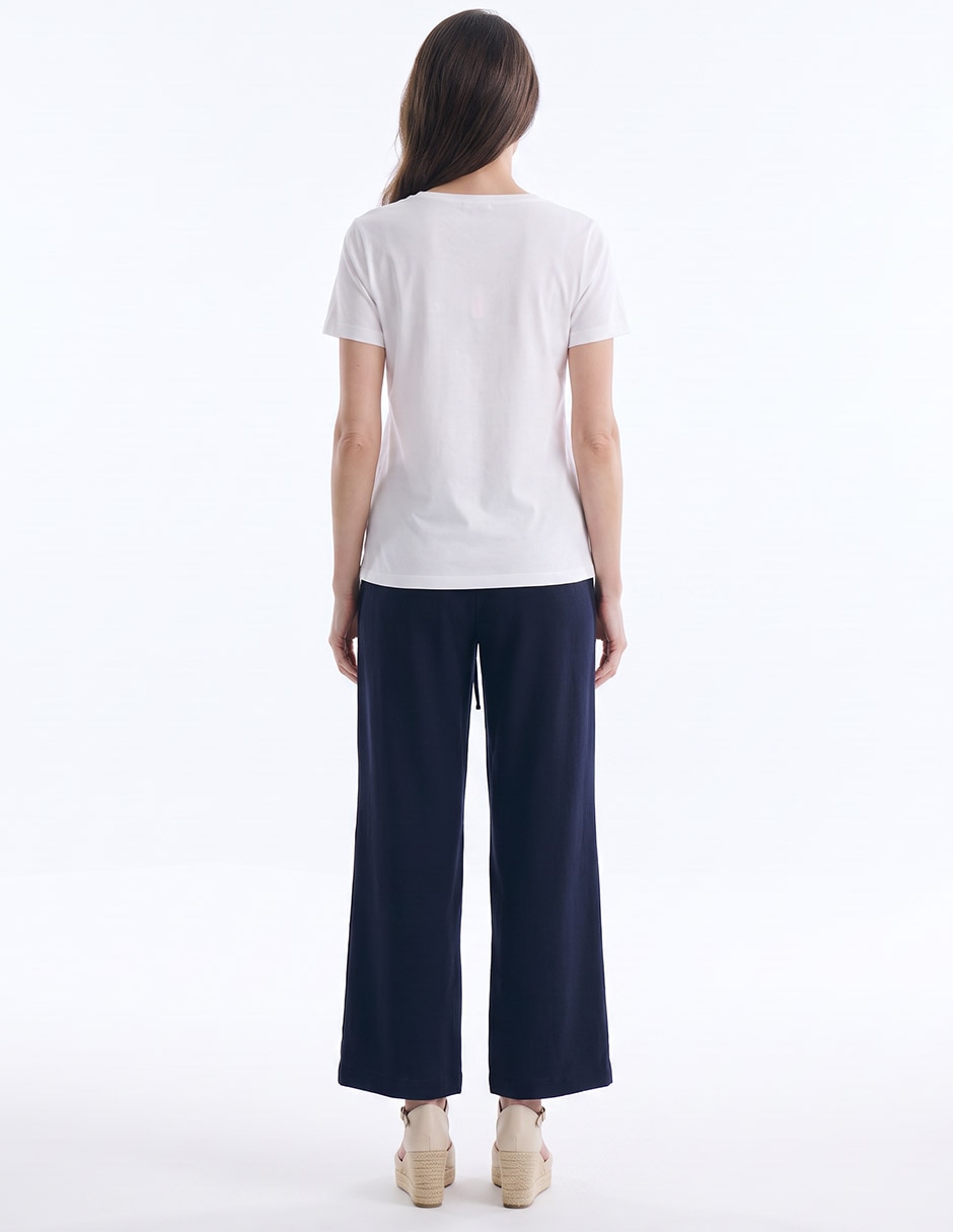 Playera manga corta cuello v para mujer 4