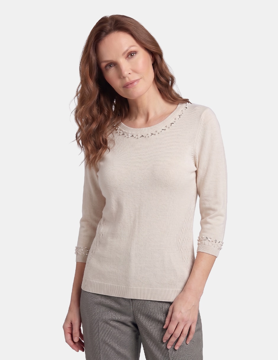 Blusa siofra 1 manga 3/4 para mujer 2