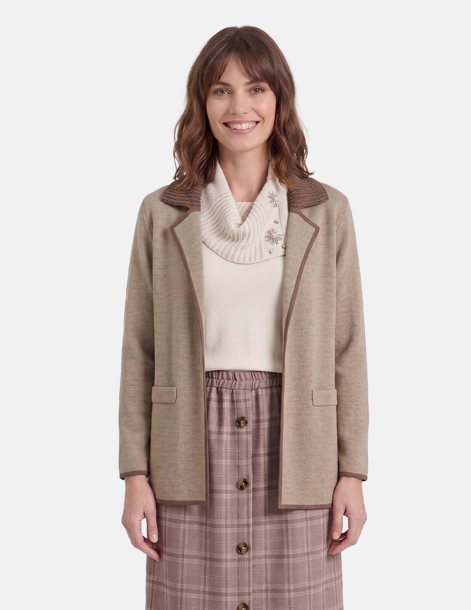 Suéter cuello solapa para mujer