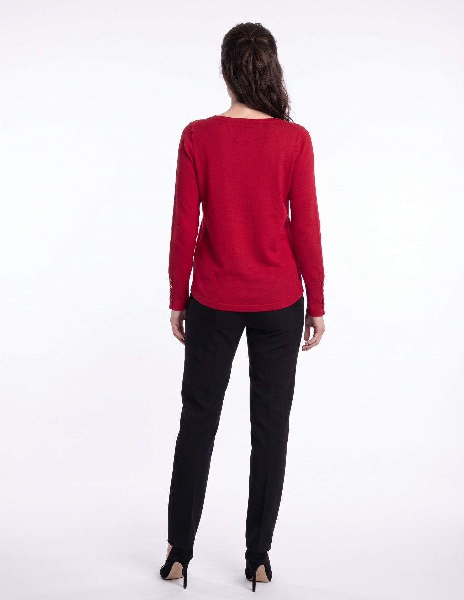 Suéter cuello ojal para mujer 2