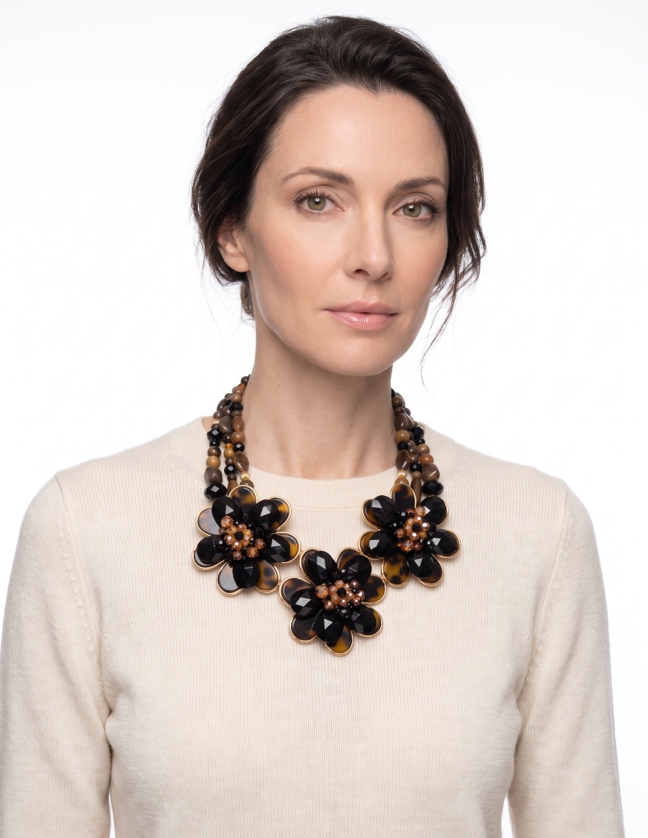 Collar de flor de zirconia cúbica 3