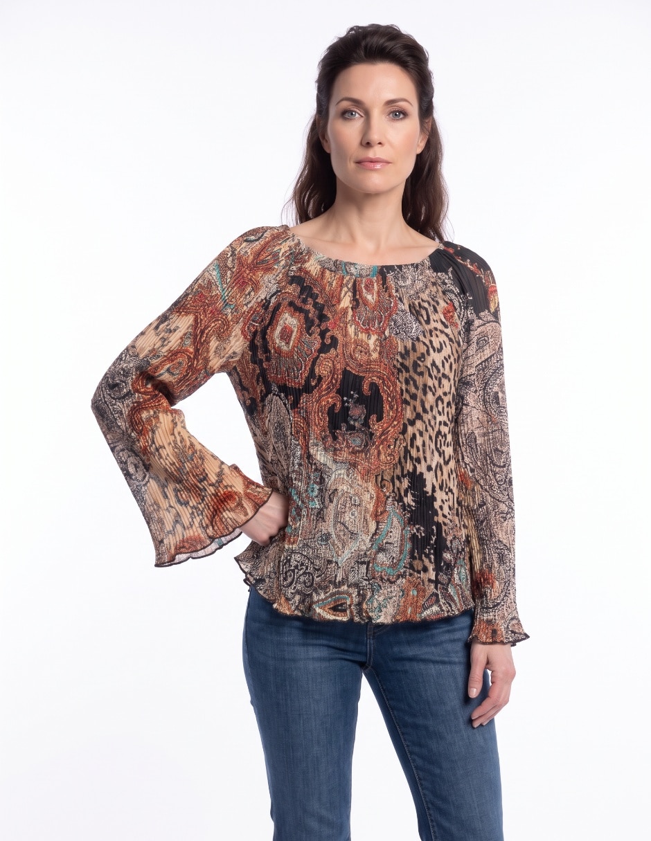 Blusa manga larga para mujer