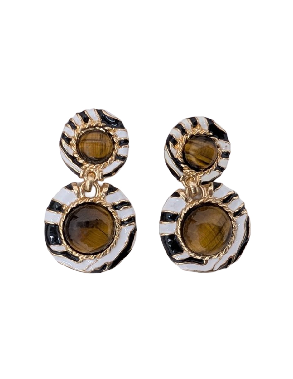 Aretes largos de zinc con acabado brillante