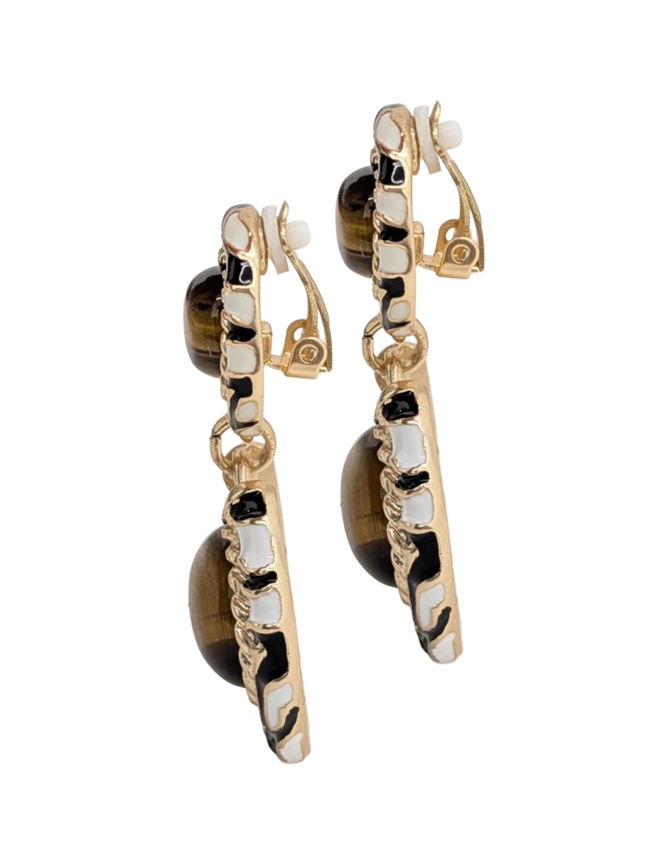 Aretes largos de zinc con acabado brillante 2