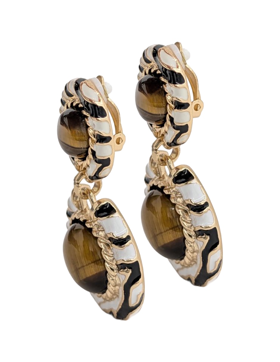 Aretes largos de zinc con acabado brillante 3