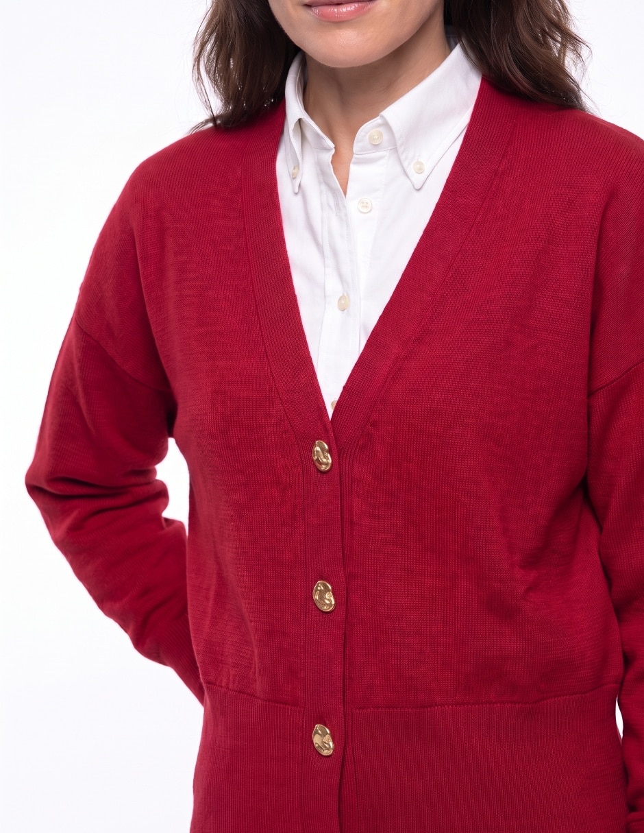 Suéter cuello V para mujer 4