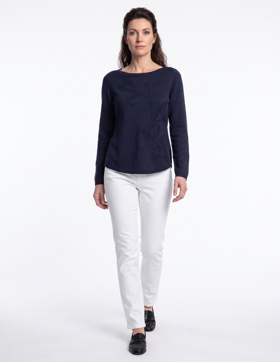 Suéter cuello ojal para mujer Suéter cuello ojal para mujer