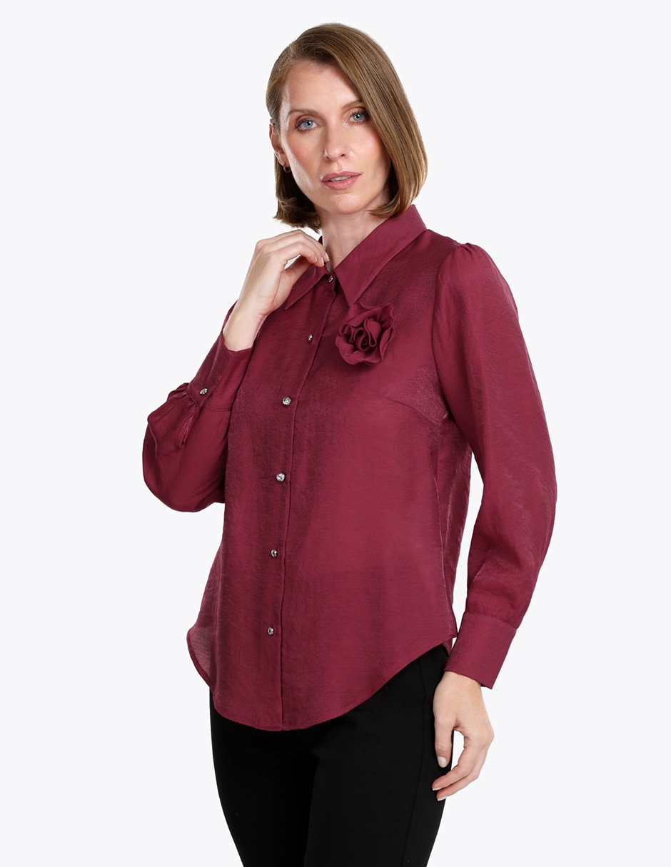 Blusa camisera manga larga para mujer Blusa camisera manga larga para mujer
