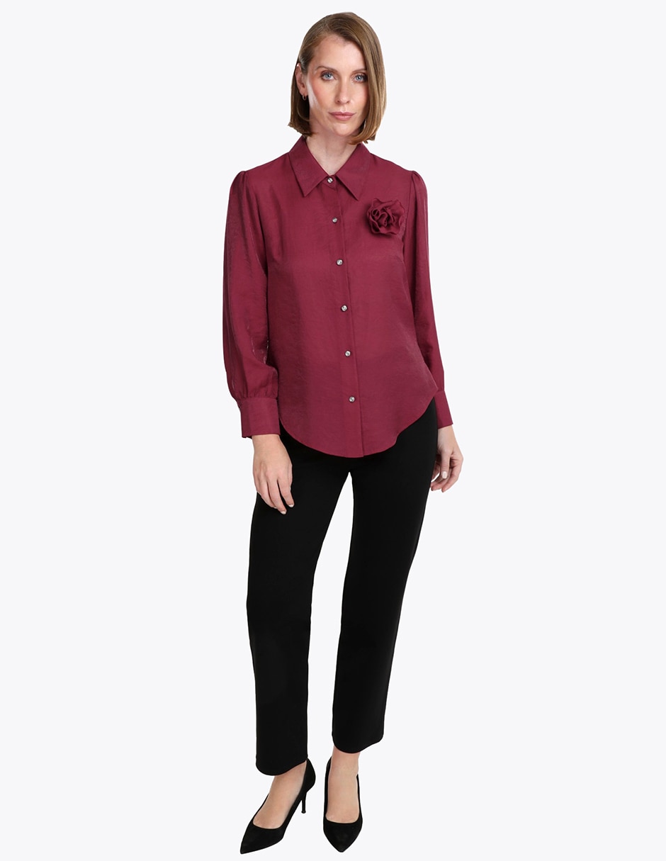 Blusa camisera manga larga para mujer 4