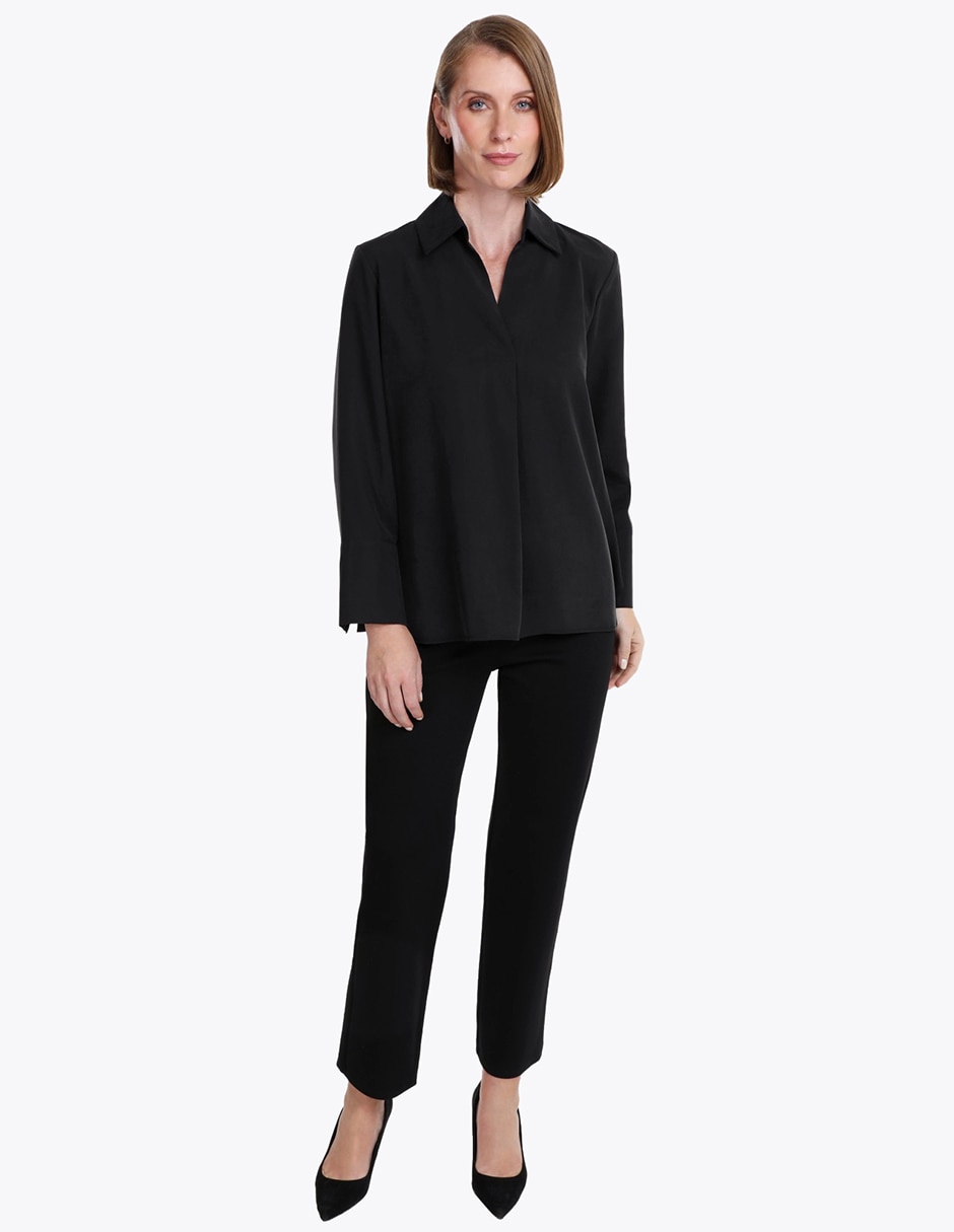 Blusa camisera manga larga para mujer 4