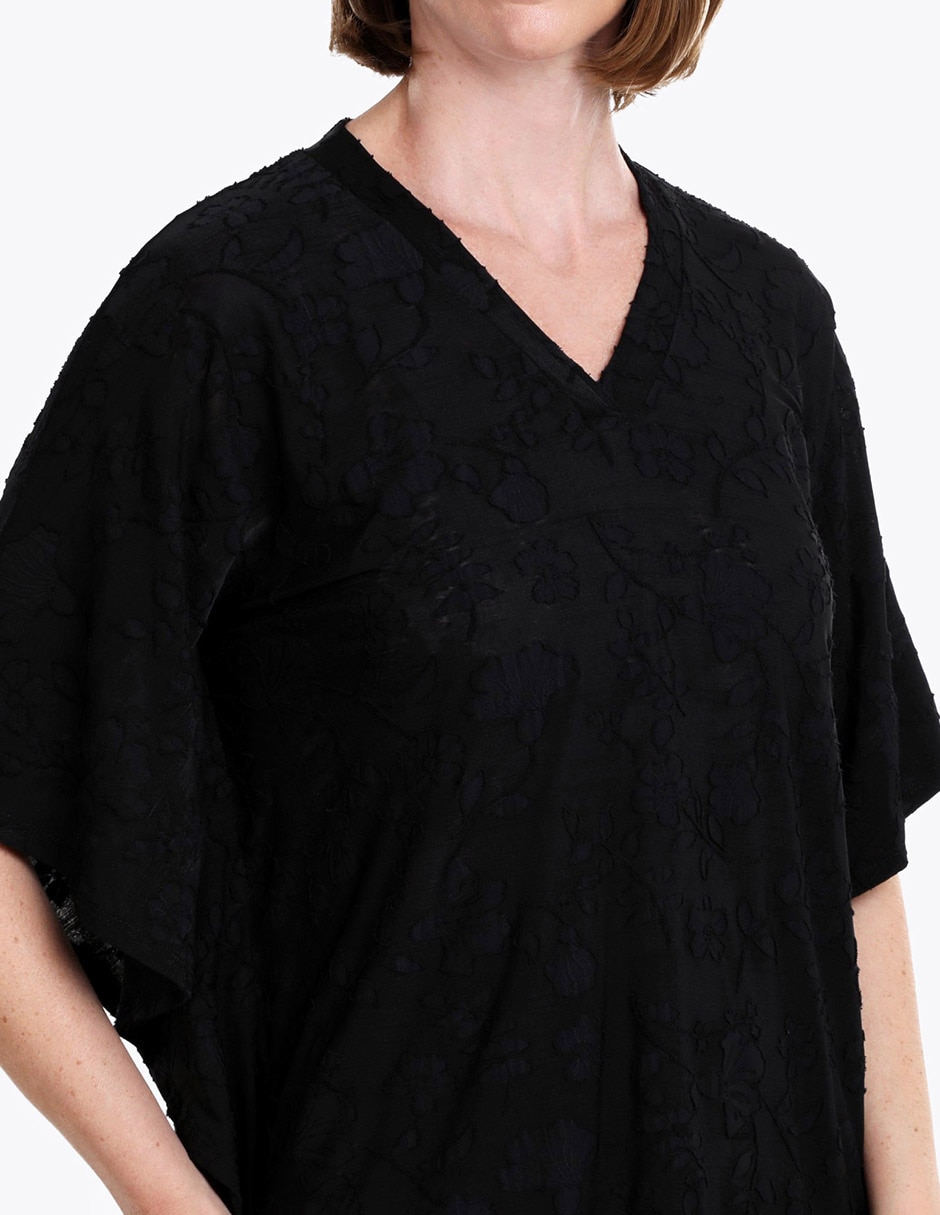 Blusa túnica manga al codo para mujer 4