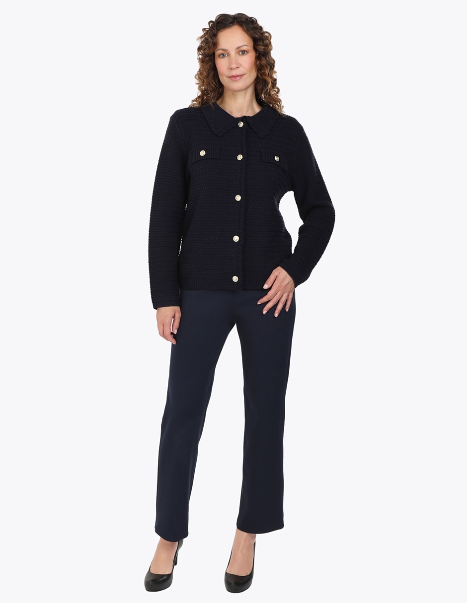 Suéter cuello camisero para mujer 4