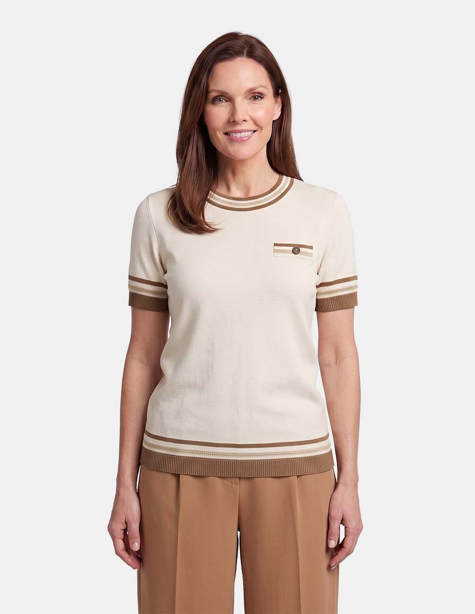 Blusa collin manga corta para mujer