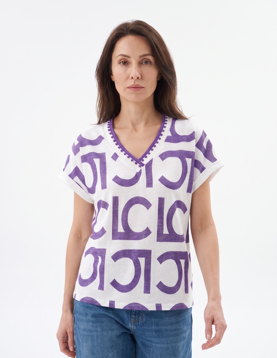 Blusa manga corta para mujer