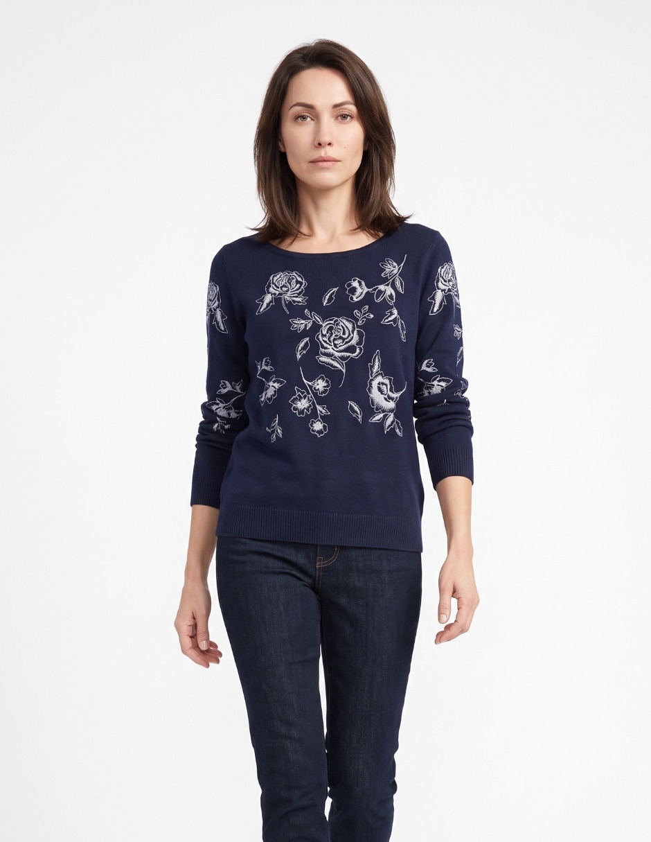 Suéter cuello redondo para mujer Suéter cuello redondo para mujer