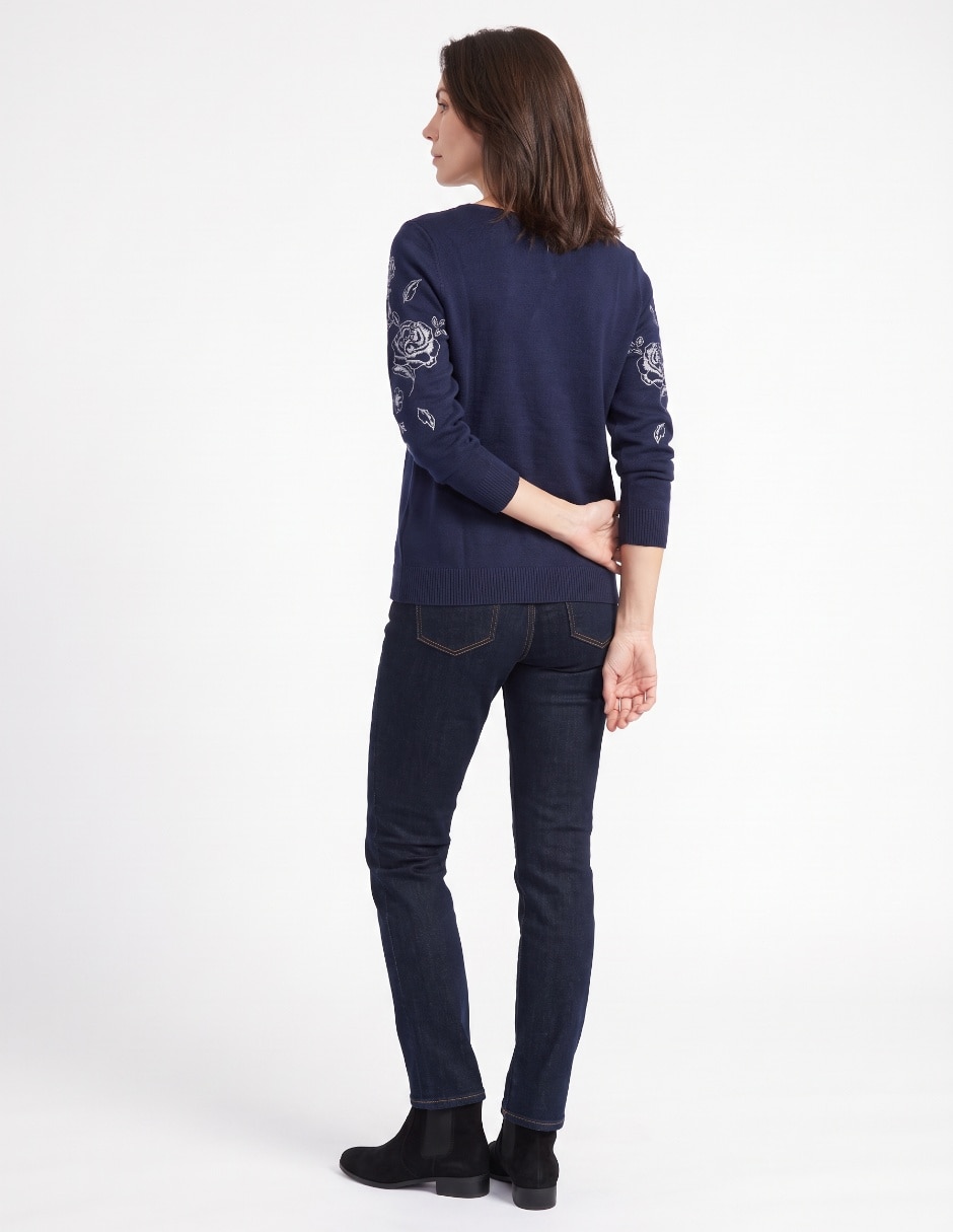 Suéter cuello redondo para mujer 2