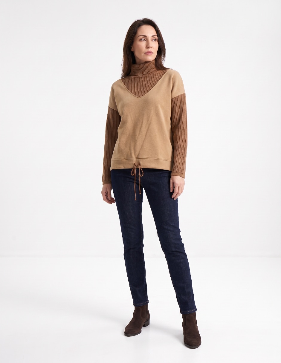 Sudadera con acanalado para mujer 4