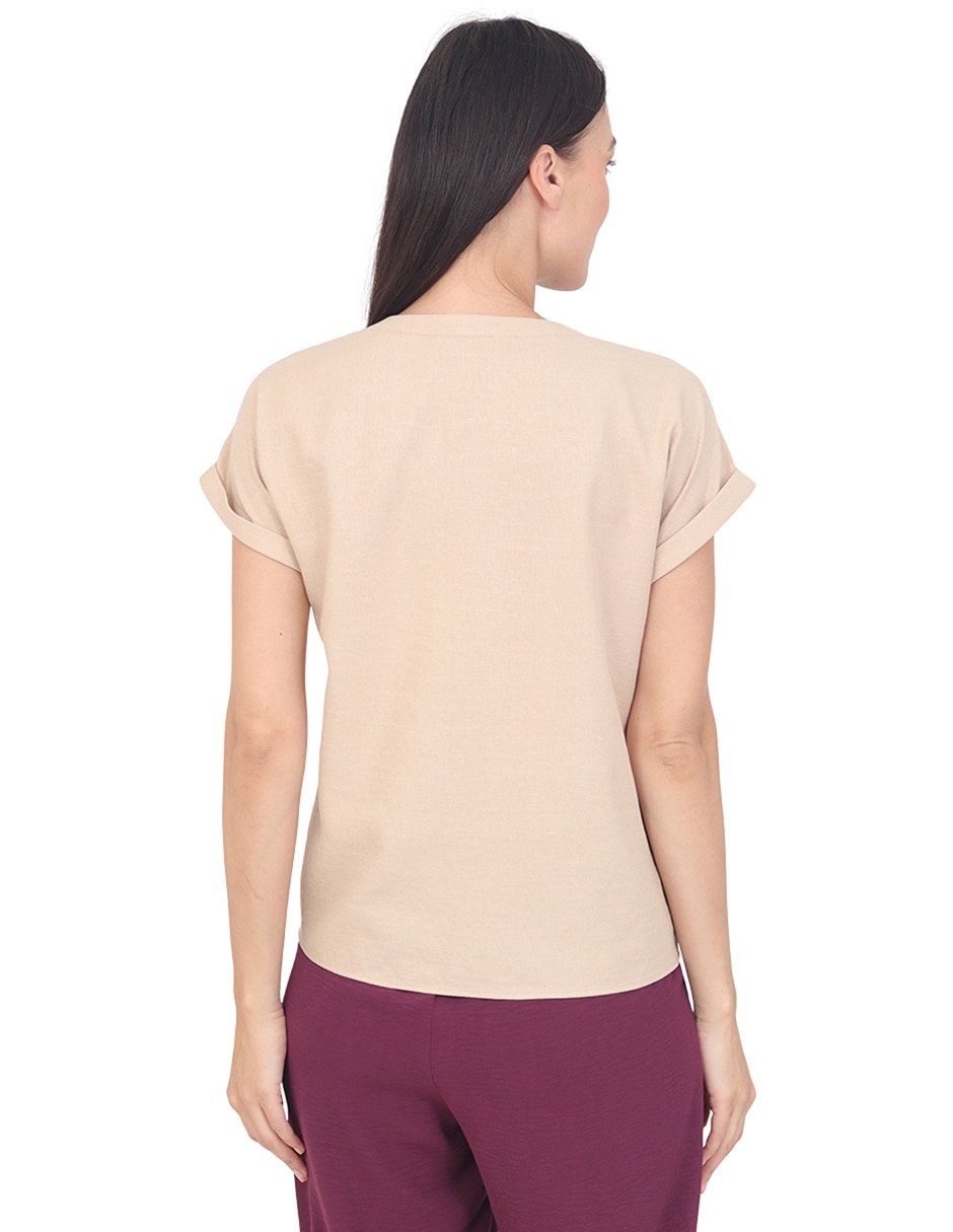 Blusa grupo niza manga corta para mujer 2