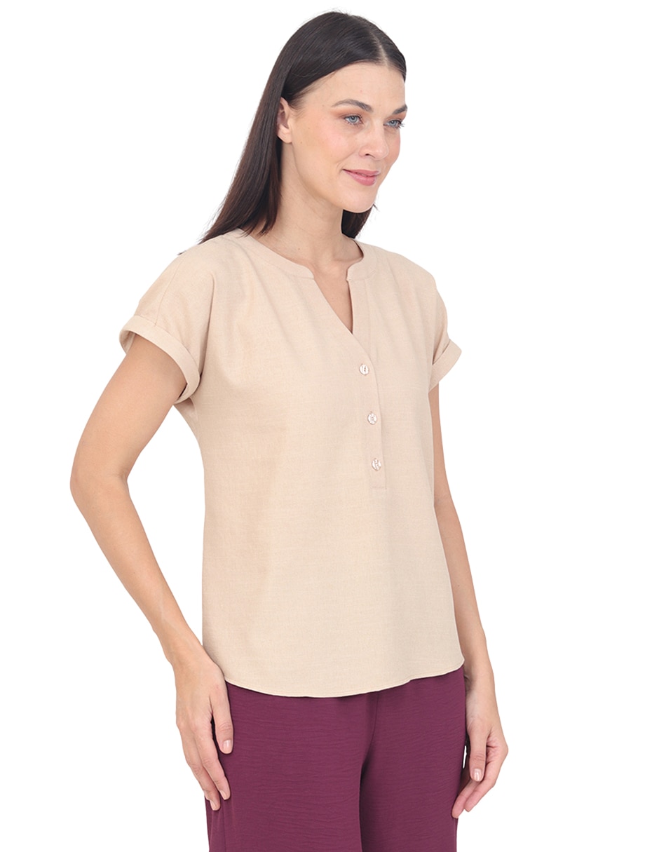 Blusa grupo niza manga corta para mujer 3