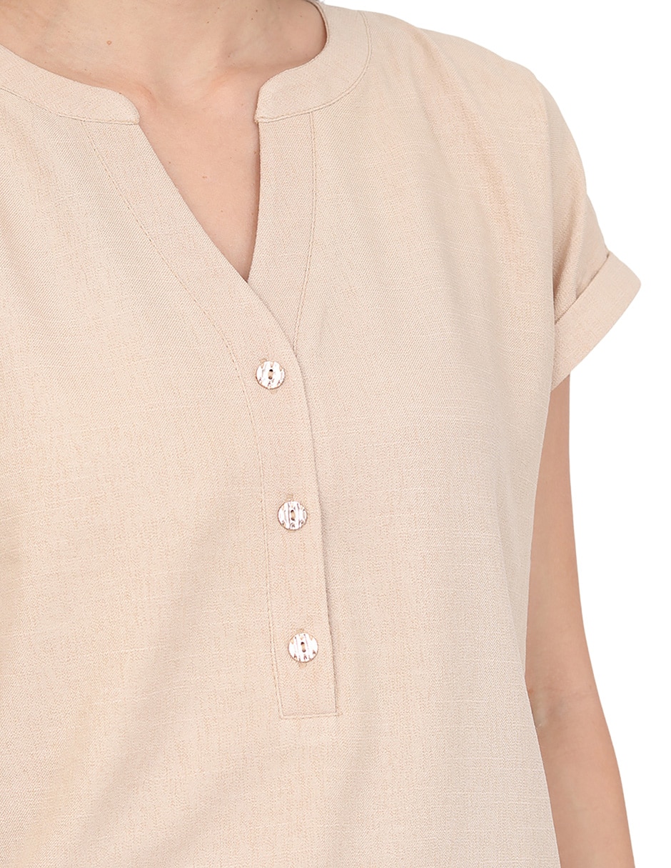 Blusa grupo niza manga corta para mujer 5