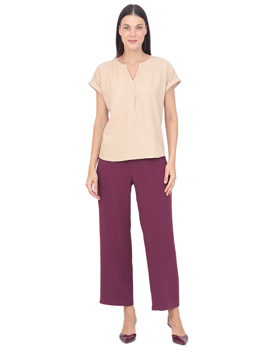 Blusa grupo niza manga corta para mujer 6