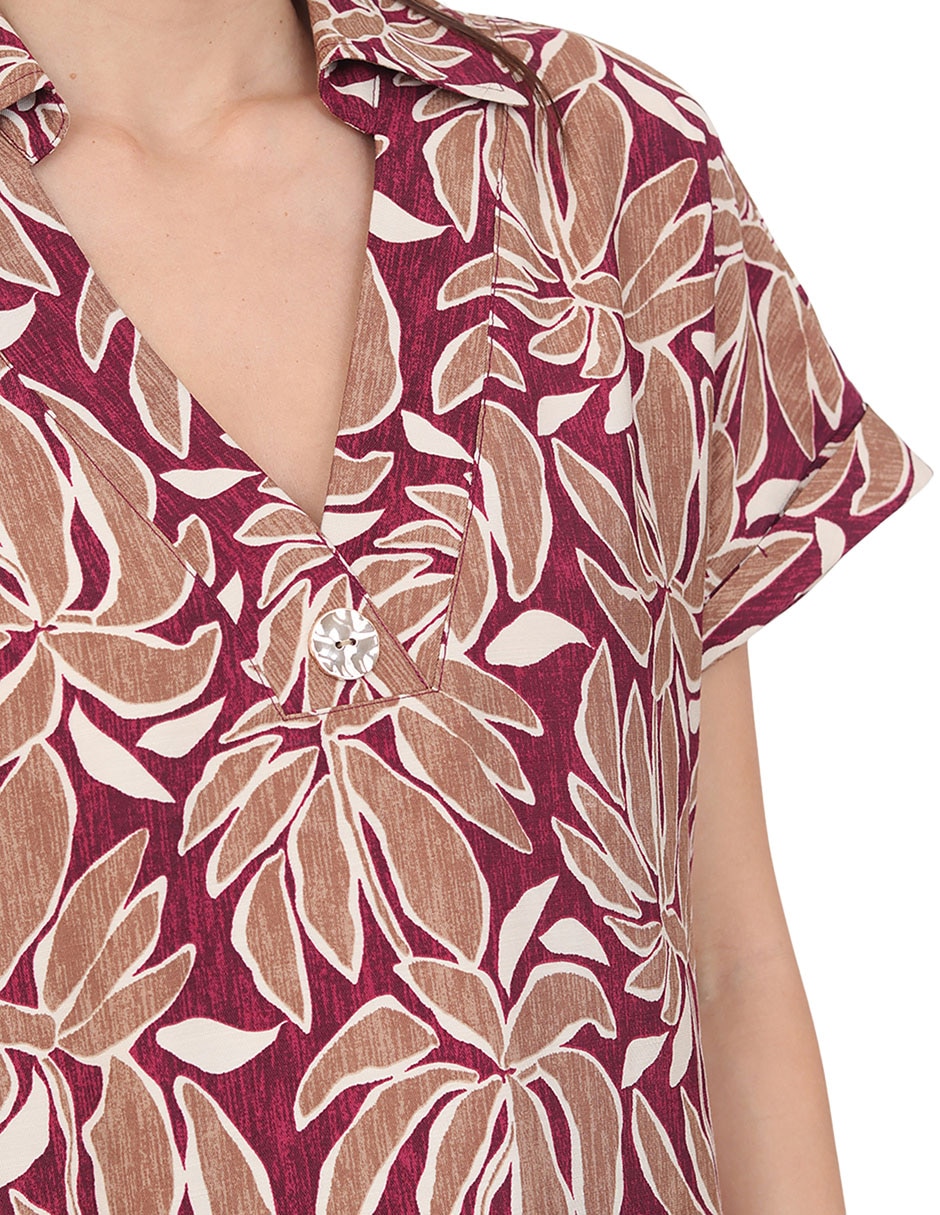 Blusa grupo niza manga corta para mujer 3