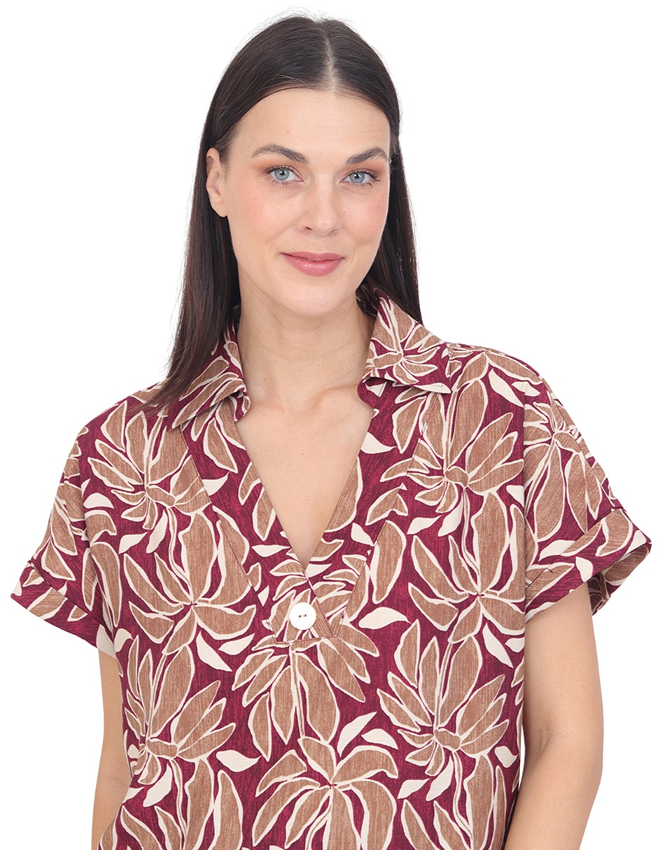 Blusa grupo niza manga corta para mujer 4