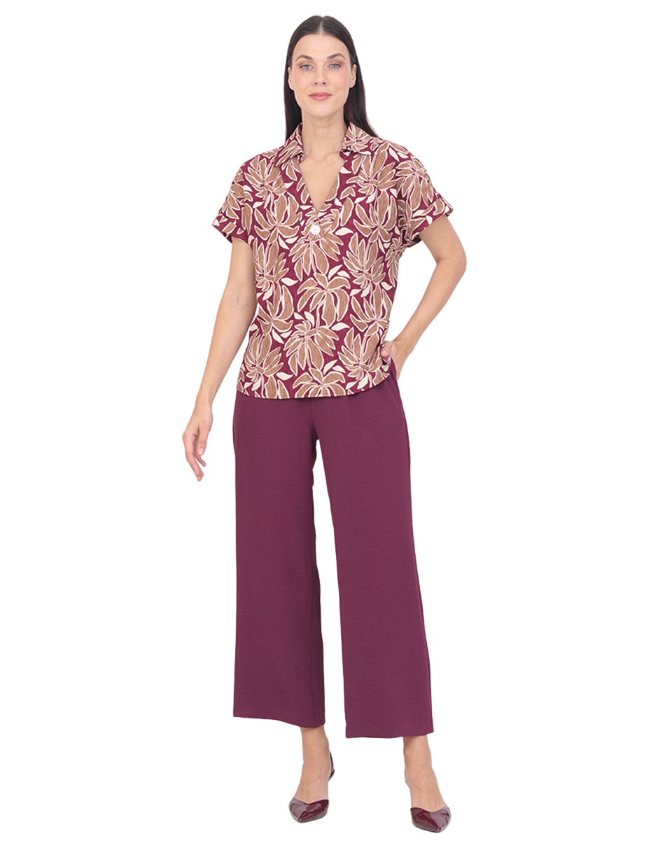 Blusa grupo niza manga corta para mujer 6